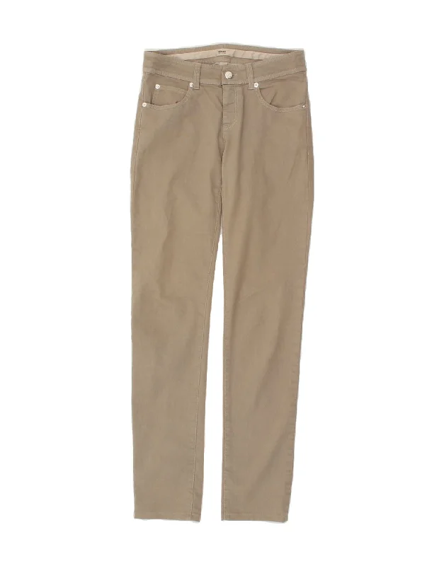 ARMANI Womens Slim Casual Trousers W27 L31  Beige Cotton Trousers Custom Made