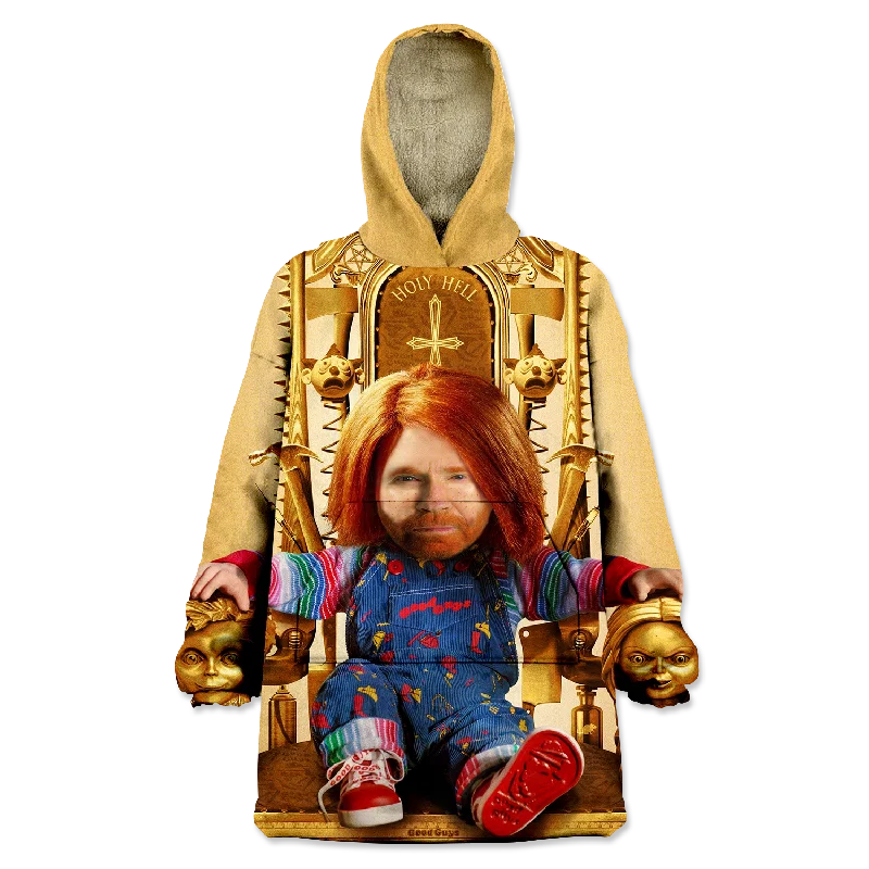 Chucky Norris Wearable Blanket Hoodie Hoodie with Patch Decorative Personalized