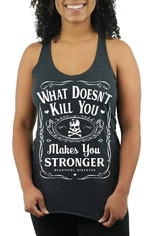 Stronger 100 Proof Racerback Tank lace back tank