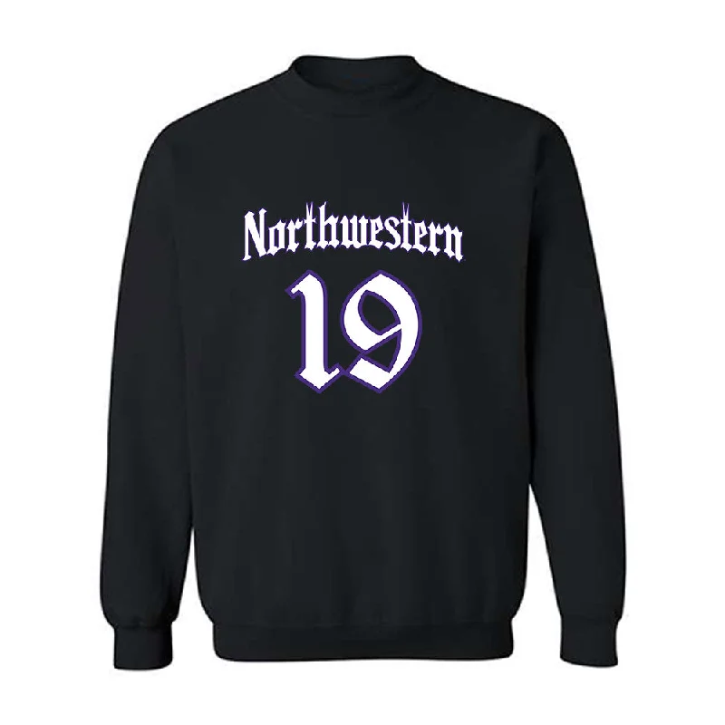 Northwestern - NCAA Women's Fencing : Thea Nguyen - Crewneck Sweatshirt Hoodie with Hem Applique Textured Unique