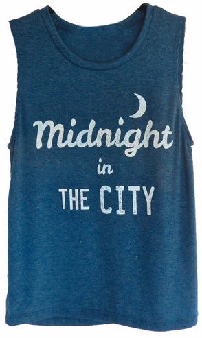 4th & Rose Midnight in the City Navy Muscle Tank flirty tank top