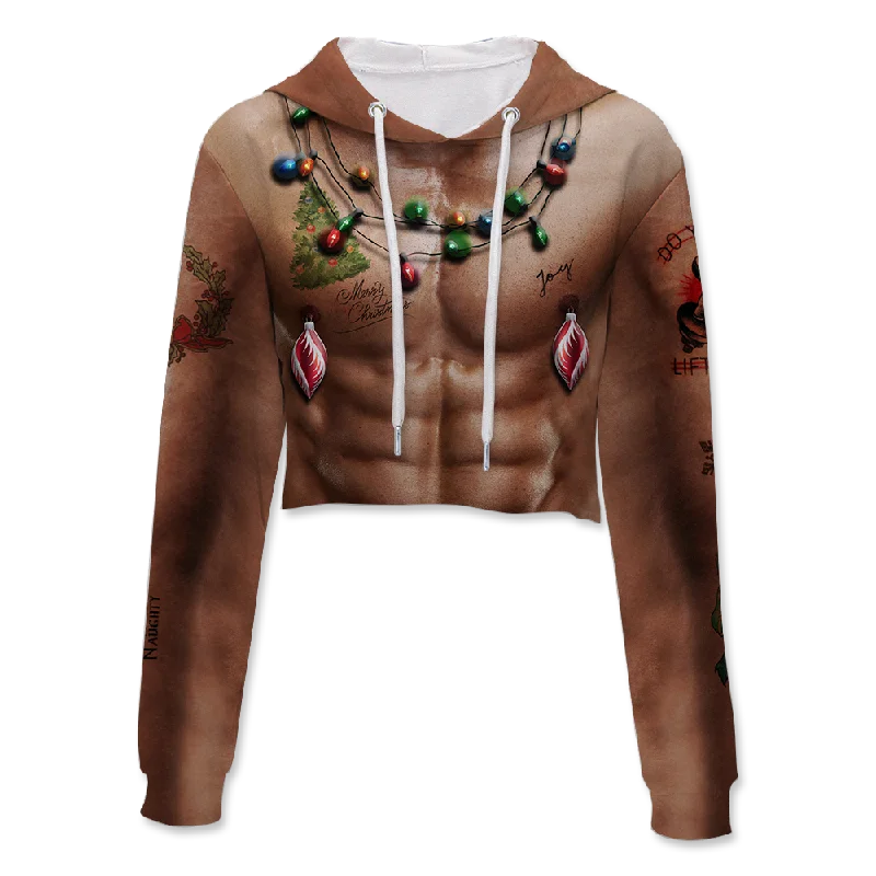 Swole Christmas Crop Hoodie Hoodie with Back Slit Movement Comfort