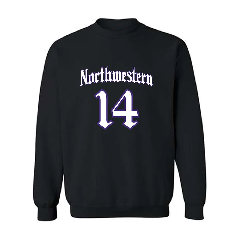 Northwestern - NCAA Women's Fencing : Julia Douglas - Crewneck Sweatshirt Hoodie with Hem Drawcord Adjustable Customizable