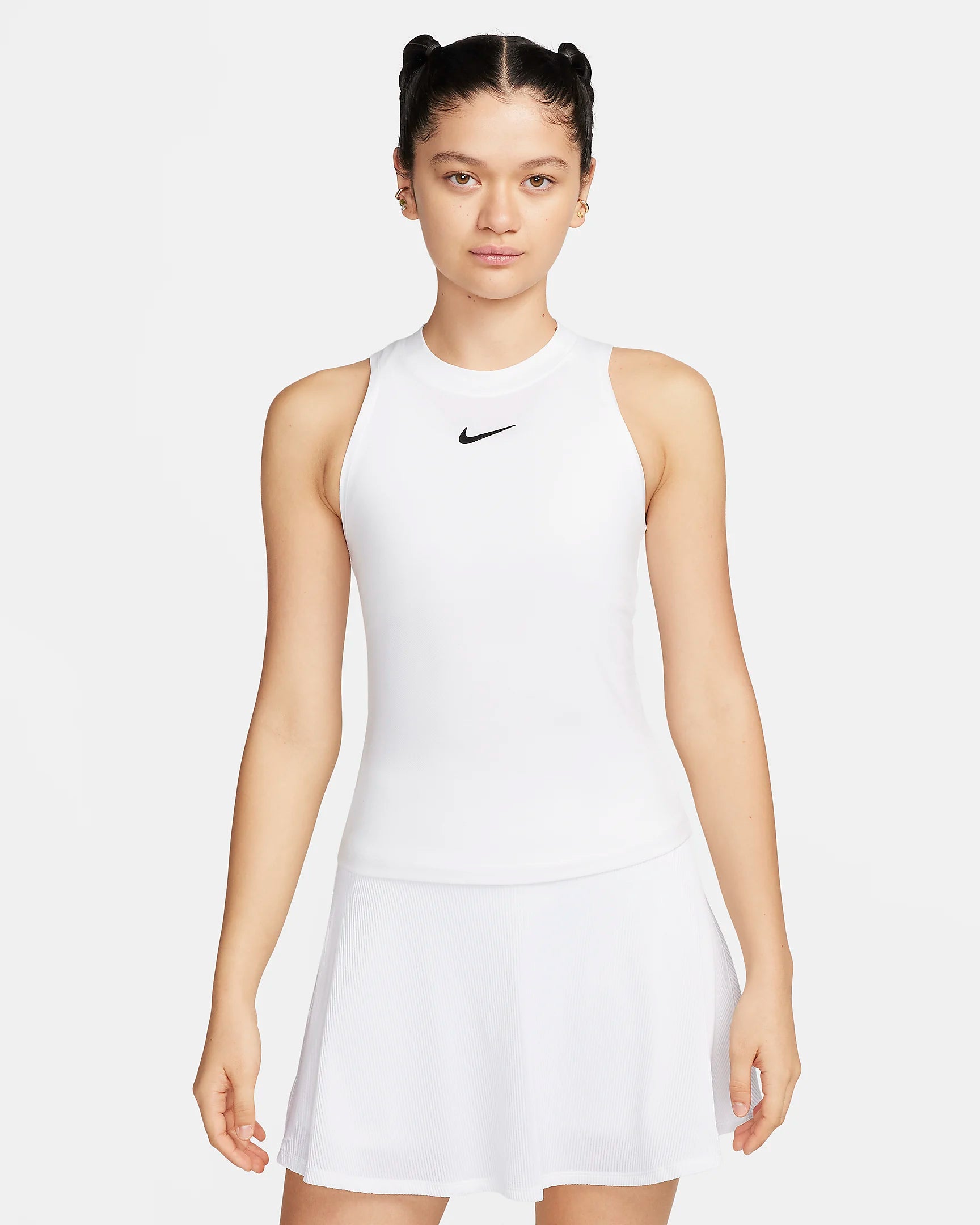 Ladies NikeCourt Dri-Fit Advantage Tank (White) lace back tank