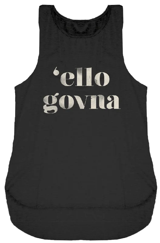 4th & Rose 'Ello Govna Scoop Black Muscle Tank turquoise tank top