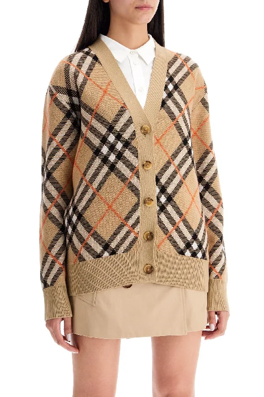 Burberry Oversized Tartan Cardigan Tailored Straight A-Line