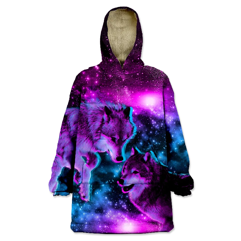 Space Wolves Wearable Blanket Hoodie Hoodie with Distressed Vintage Worn