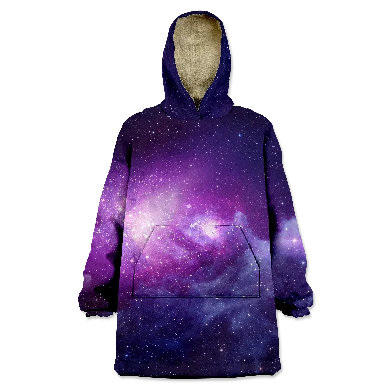 Purple Galaxy Wearable Blanket Hoodie Hoodie with Reflective Safety Nightwear