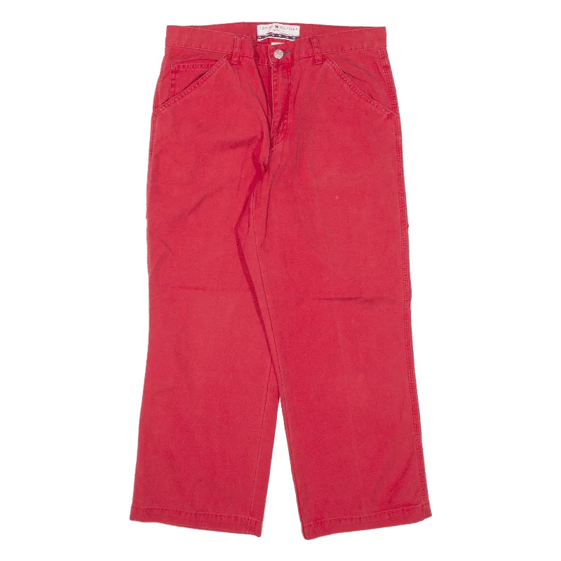 TOMMY HILFIGER Carpenter Trousers Red Loose Straight Womens W30 L24 Trousers luxurious premium