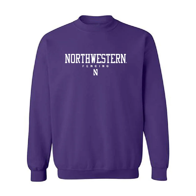 Northwestern - NCAA Women's Fencing : Rowan Park - Classic Shersey Crewneck Sweatshirt Hoodie with Camouflage Military Edgy