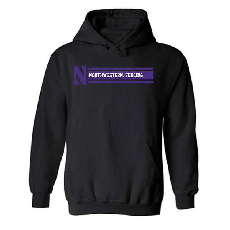 Northwestern - NCAA Women's Fencing : Rowan Park - Classic Shersey Hooded Sweatshirt Hoodie with Applique Textured Unique