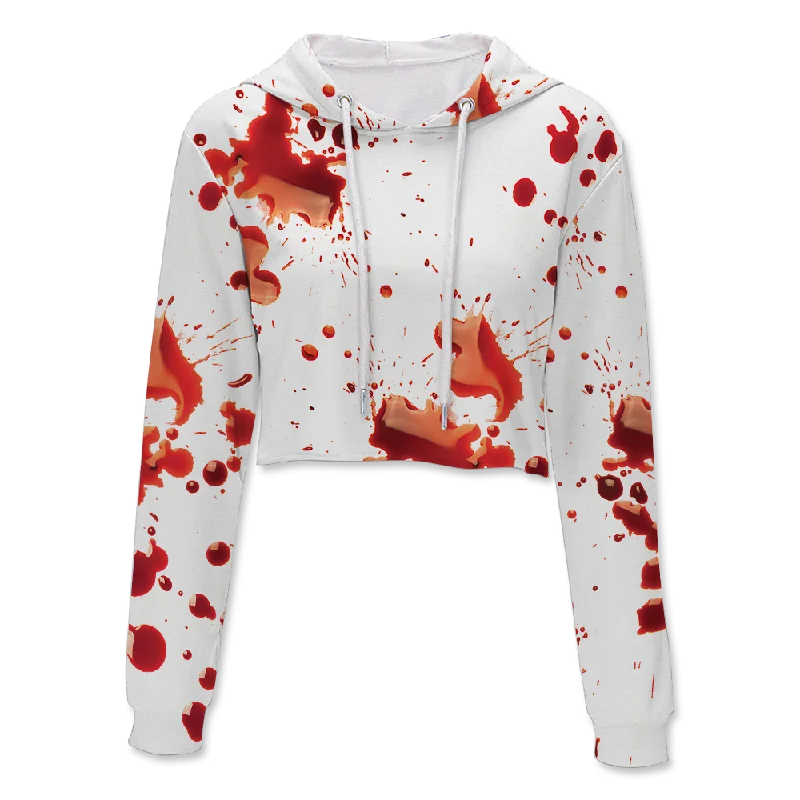 Blood Splatter Crop Hoodie Hoodie with Logo Branding Identity