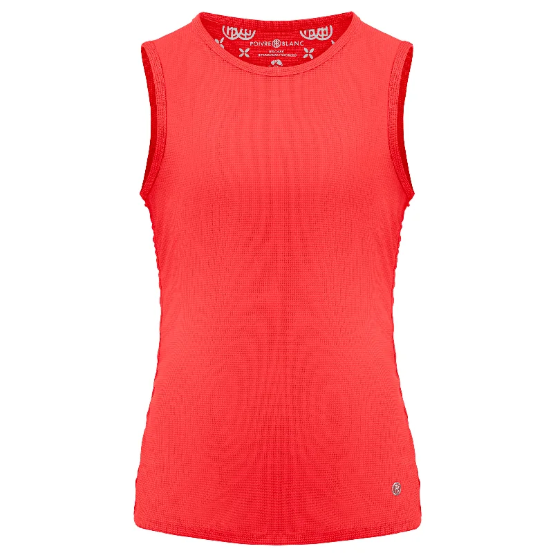 Ladies Poivre Blanc Tank Top (Electro Orange) loose fit tank