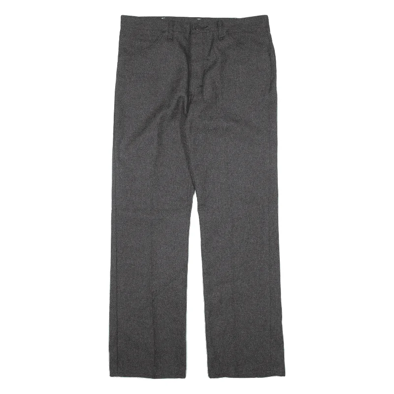 WRANGLER Trousers Grey Relaxed Straight Womens W36 L32 Trousers Leather Faux