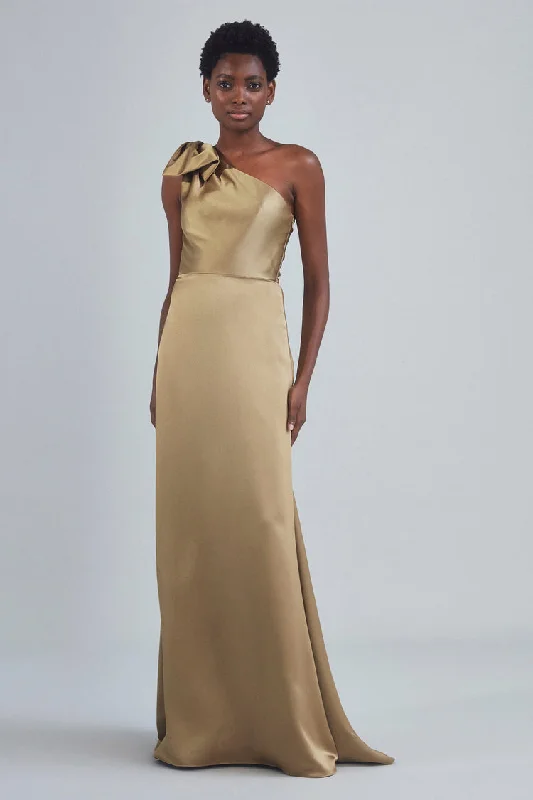 Amsale Evening Dress P395S Satin Halter Glamorous