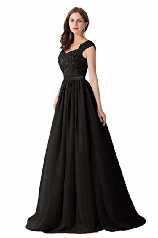 Elegant A Line Wedding Bridesmaid Chiffon Elegant Long Evening Dress Tunics Party sparkling