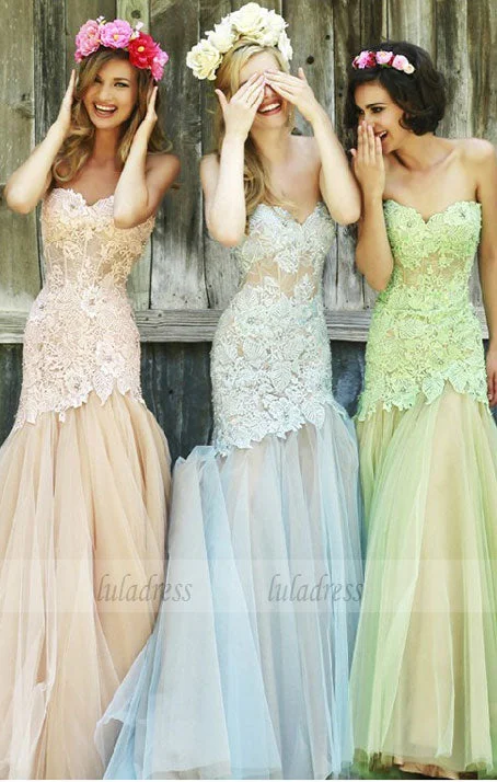 Fashion Mermaid Bridesmaid Dresses,Evening Dress Strapless Bridesmaid Dress Tunics Fashionable trendy