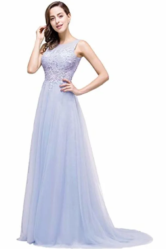 Lace Tulle Sleeveless Evening Dress Ball Gown Wedding Bridesmaid Backless Long Dress Tunics Short Trendy