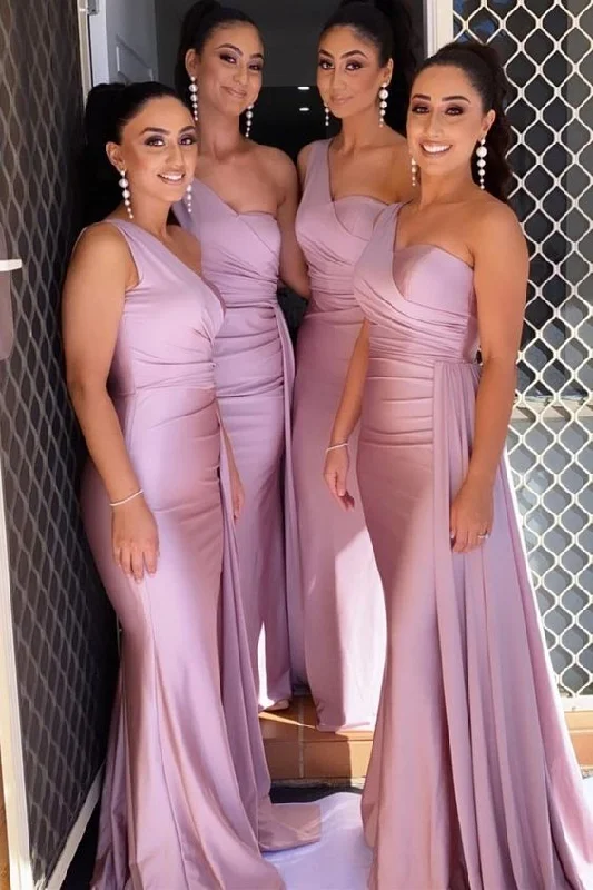 Mermaid One Shoulder Long Bridesmaid Dress,Formal Dress,Wedding Party Dresses Tunics Trousers formal