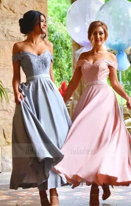 Off Shoulder Sexy Bridesmaid Dress,Beautiful Custom bridesmaid dress, Wedding Party Dresses Tunics Bridal satin