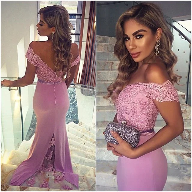 pink bridesmaid dresses long lace appliqué beaded mermaid elegant wedding party dresses 2020 Tunics stripes playful