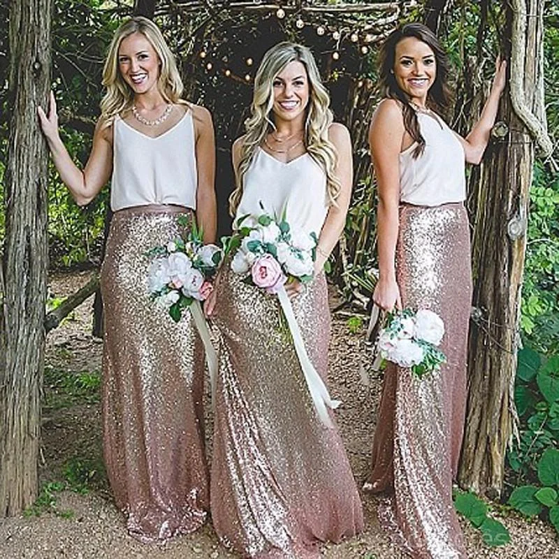 rose gold bridesmaid dresses long mermaid cheap wedding party dresses 2020 vestido de festa de Longo Tunics Polka dots