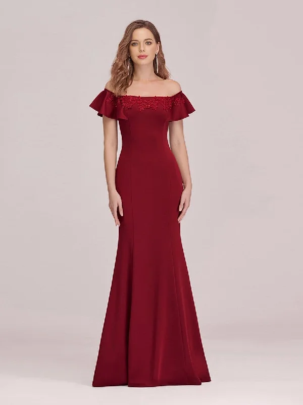 Sexy Off Shoulder Mermaid Evening Dress with Appliques Tunics Modern contemporary