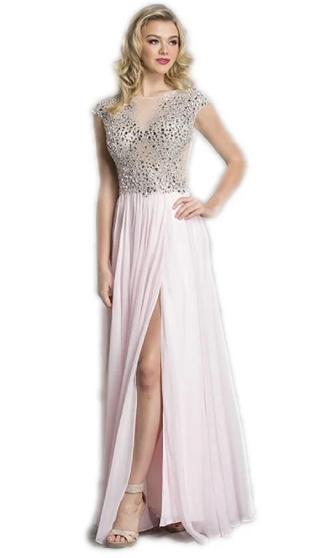 Trevi Collection - Crystal Embellished A-Line Evening Dress Tunics Favorite customer