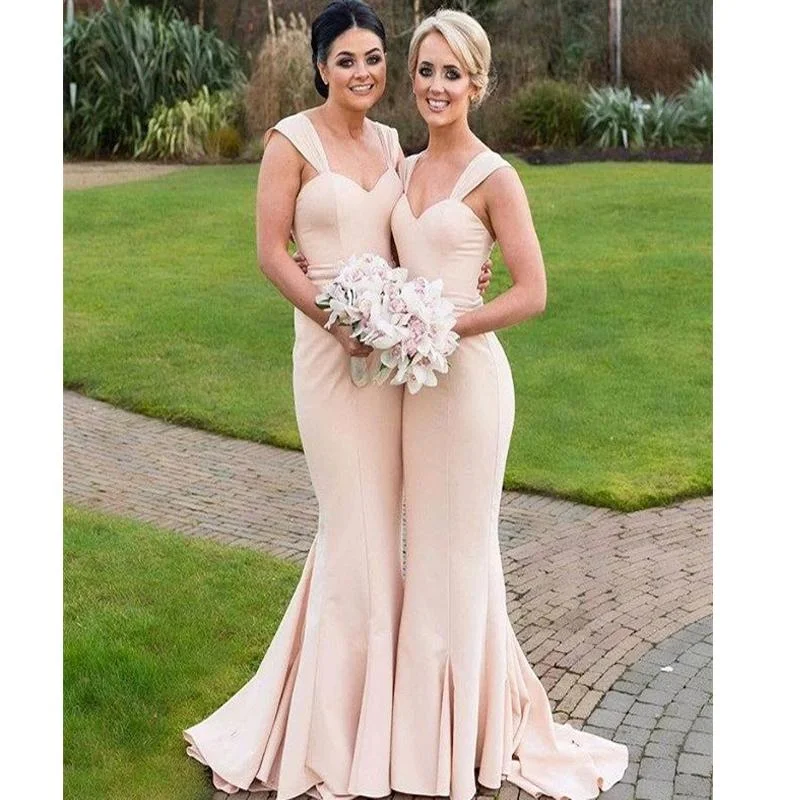 Cheap Mermaid Elegant Simple Bridesmaid Dresses, 2019 Straps Wedding Party Dresses, WG275 Tunics Chic elegant