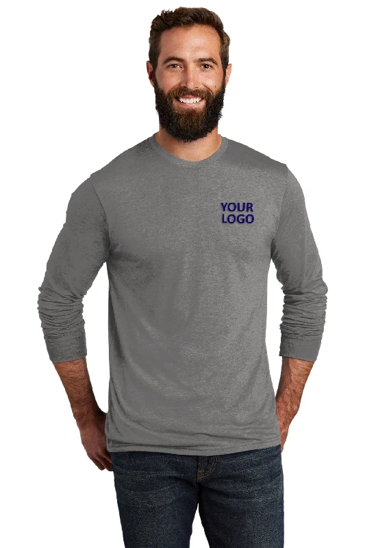 Allmade Unisex Tri-Blend Customized Long Sleeve Tee, Aluminum Grey Casual Formal Business