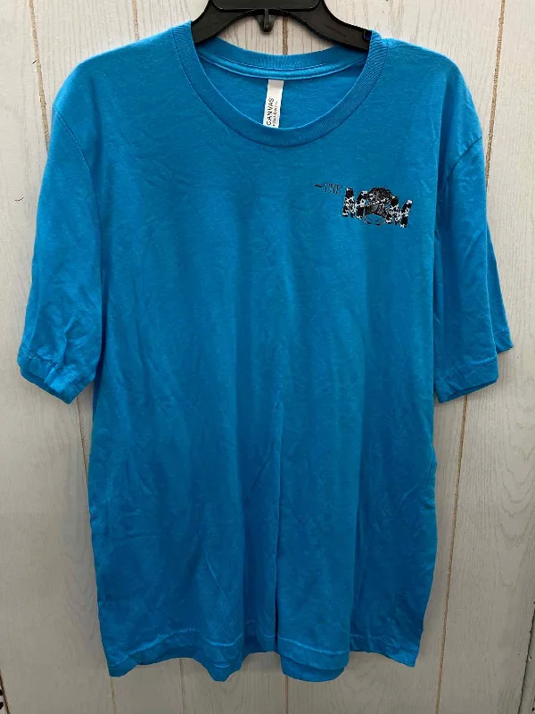 Blue Womens Size XL Shirt Collared Crew Neck Turtle Neck