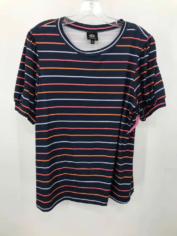 Pre-Owned Bobeau Amber Size XL Stripe T-shirt Front Pockets Side Pockets Patch Pockets