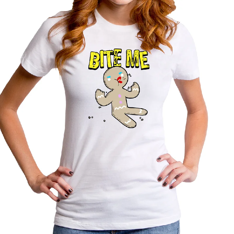 Bite Me Hands Women's T-Shirt Rayon Fabric Velvet Fabric Corduroy Fabric