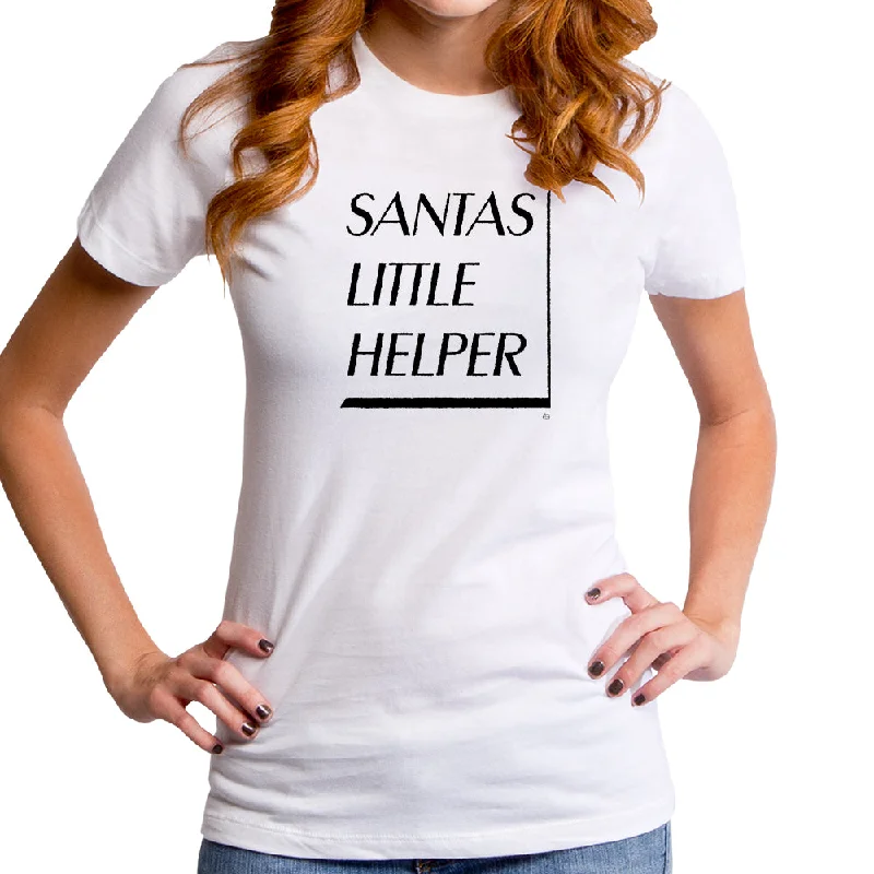 Santa's Little Helper Women's T-Shirt Striped Floral Plaid