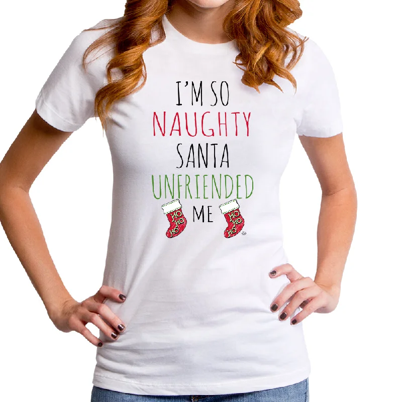 Santa Unfriended Me Women's T-Shirt Fleece Nylon Spandex