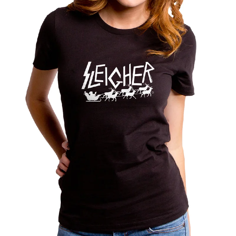 Sleigher Santa Women's T-Shirt Spandex Blend Rayon Blend Denim Blend