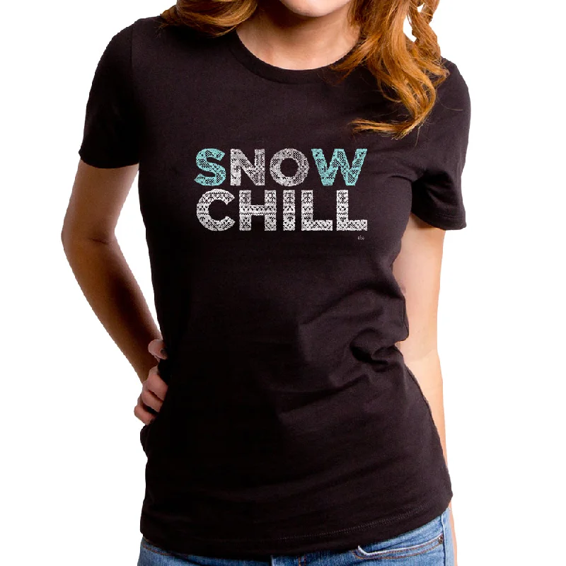 Snow Chill Women's T-Shirt V-Neck T-Shirt Long Sleeve Cotton