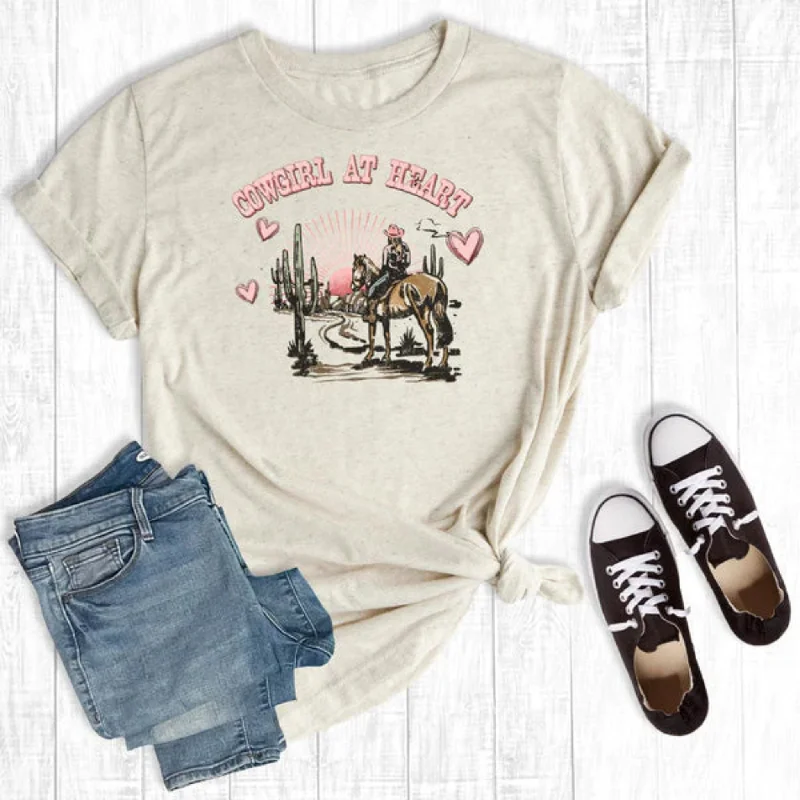 Rebel Rose Cream Cowgirl at Heart Tee Wool Fabric Cashmere Fabric Tweed Fabric