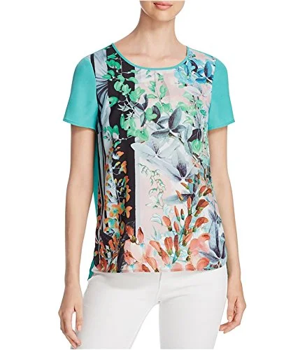 Finity Botanical Print Tee Fashionable Trendy Casual