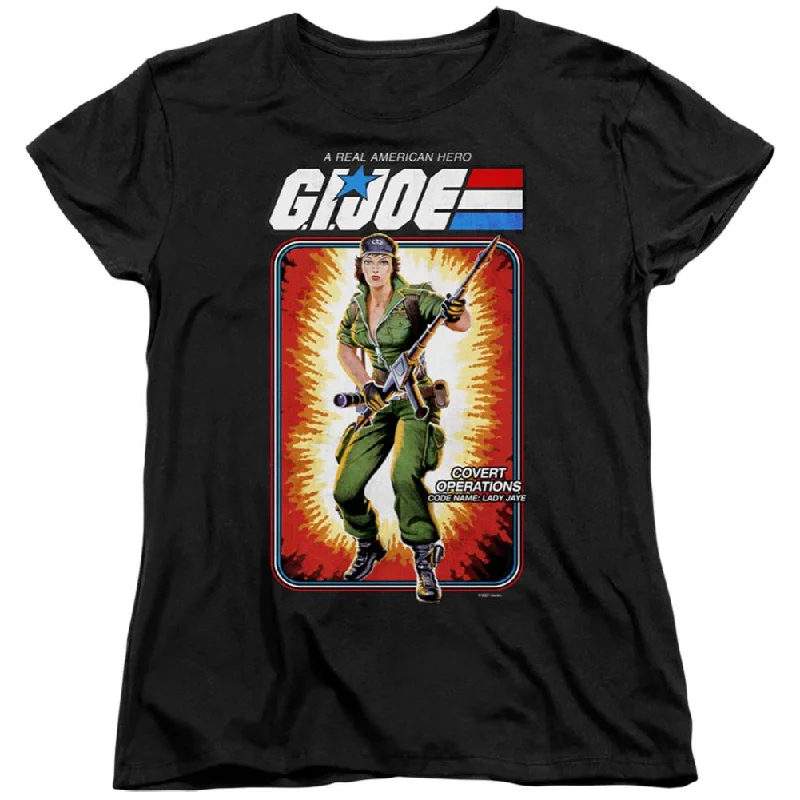 G.I. Joe Lady Jaye Card Women's 18/1 Cotton Short-Sleeve T-Shirt Solid Print Embellished