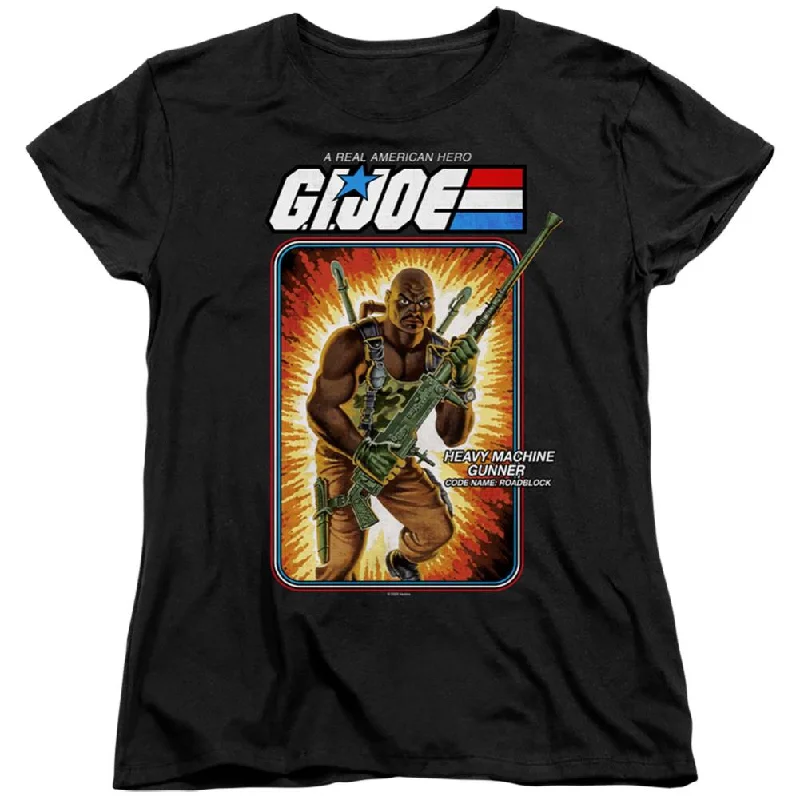 G.I. Joe Roadblock Card Women's 18/1 Cotton Short-Sleeve T-Shirt Collared T-Shirt Boat Neck A-Line