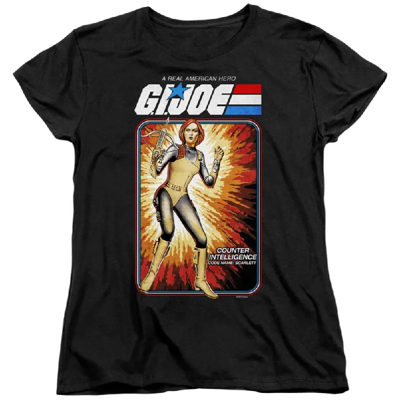 G.I. Joe Scarlett Card Women's 18/1 Cotton Short-Sleeve T-Shirt Front Pockets Side Pockets Patch Pockets