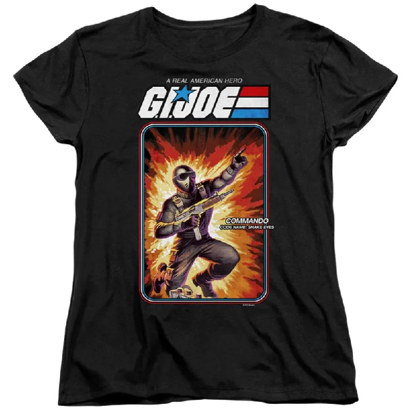 G.I. Joe Snake Eyes Card Women's 18/1 Cotton Short-Sleeve T-Shirt Zippered Buttoned Snapped