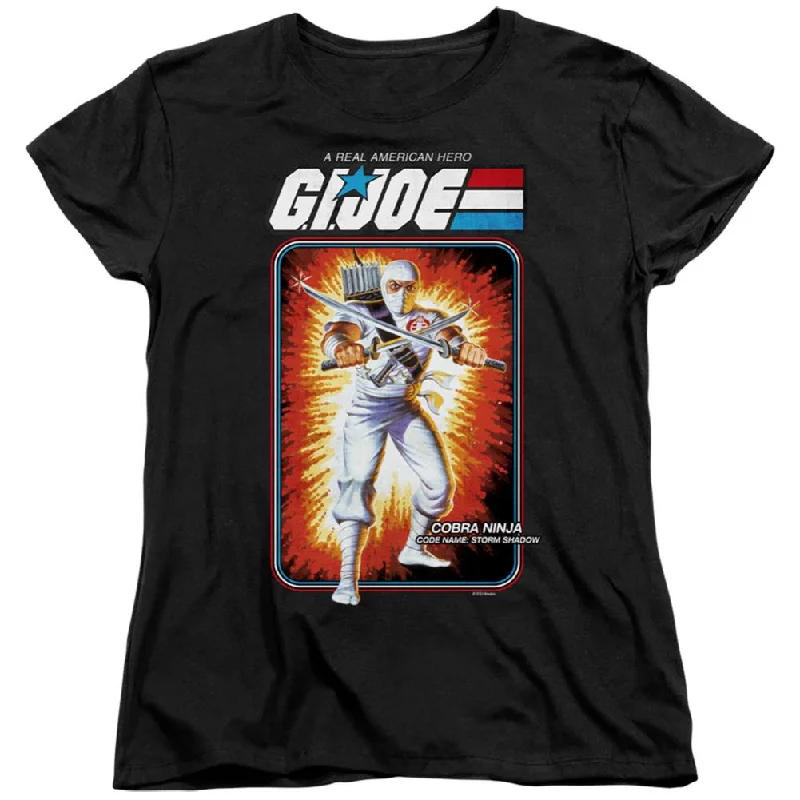 G.I. Joe Storm Shadow Card Women's 18/1 Cotton Short-Sleeve T-Shirt Spandex Blend Rayon Blend Denim Blend