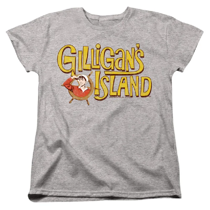 Gilligan's Island Gilligans Logo Women's 18/1 Cotton Short-Sleeve T-Shirt Collared Crew Neck Turtle Neck