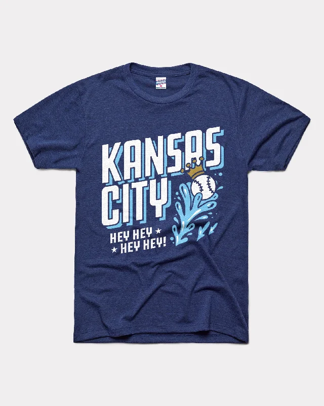 Hey Hey Hey Hey Kansas City Navy T-Shirt Seamless Knitted Crochet