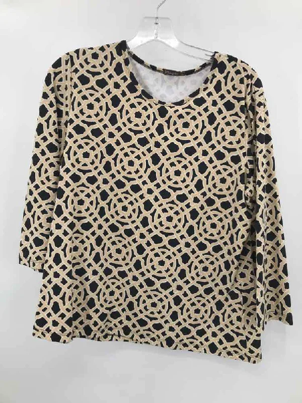 Pre-Owned J Mclaughlin Tan Size XL 3/4 Sleeve T-shirt Hooded Caped Shawl Collar