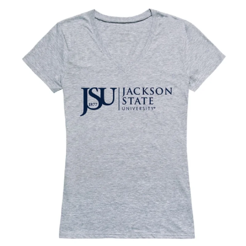 Jackson St Tigers Womens Seal T-Shirt Notch Collar Peter Pan Collar Cowl Neck