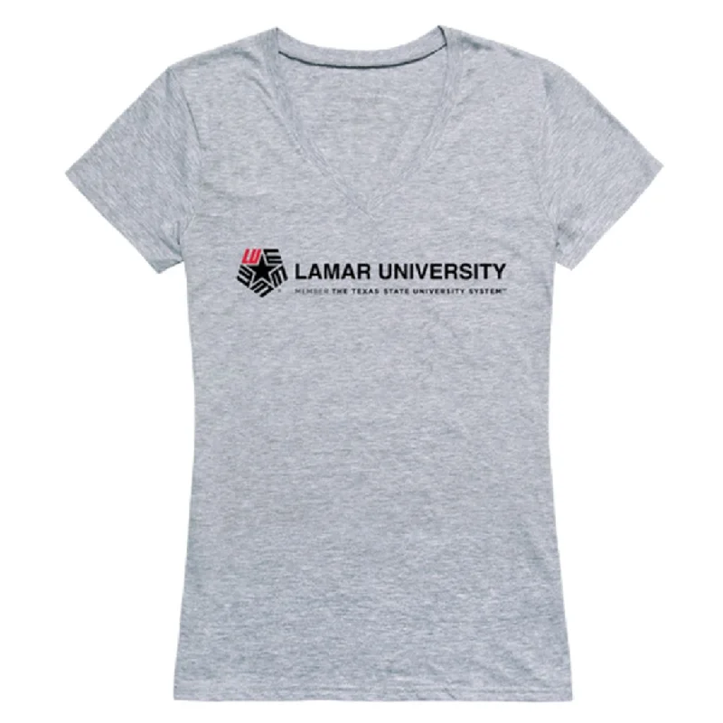 Lamar Cardinals Womens Seal T-Shirt Zippered Front Buttoned Front Snap Front