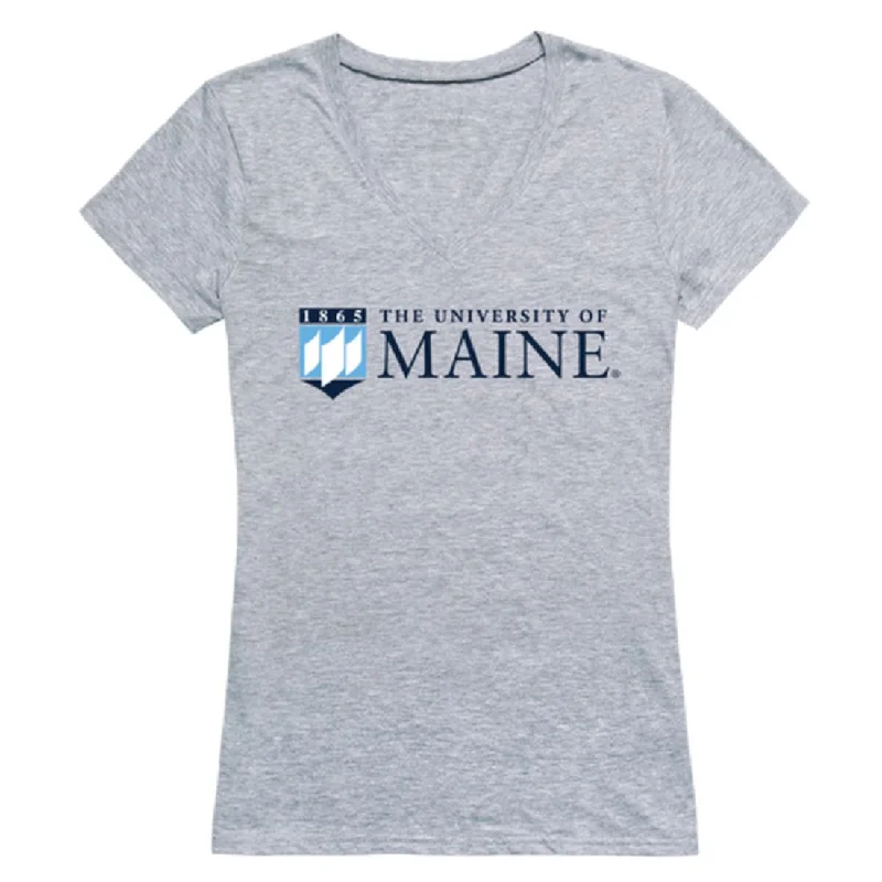 Maine Black Bears Womens Seal T-Shirt Zippered Buttoned Snapped